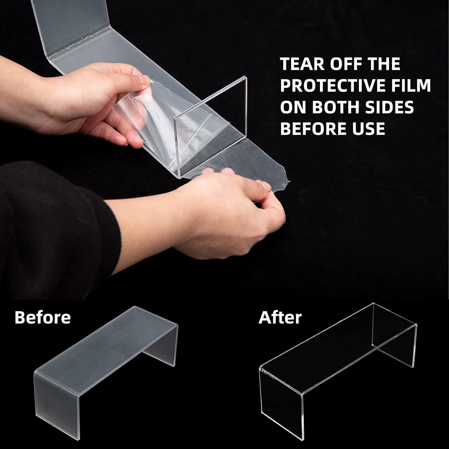 6-Piece Clear Acrylic Display Risers for Shoes, Cupcakes, and Desserts