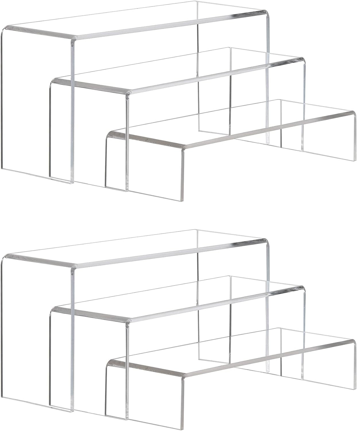 6-Piece Clear Acrylic Display Risers for Shoes, Cupcakes, and Desserts