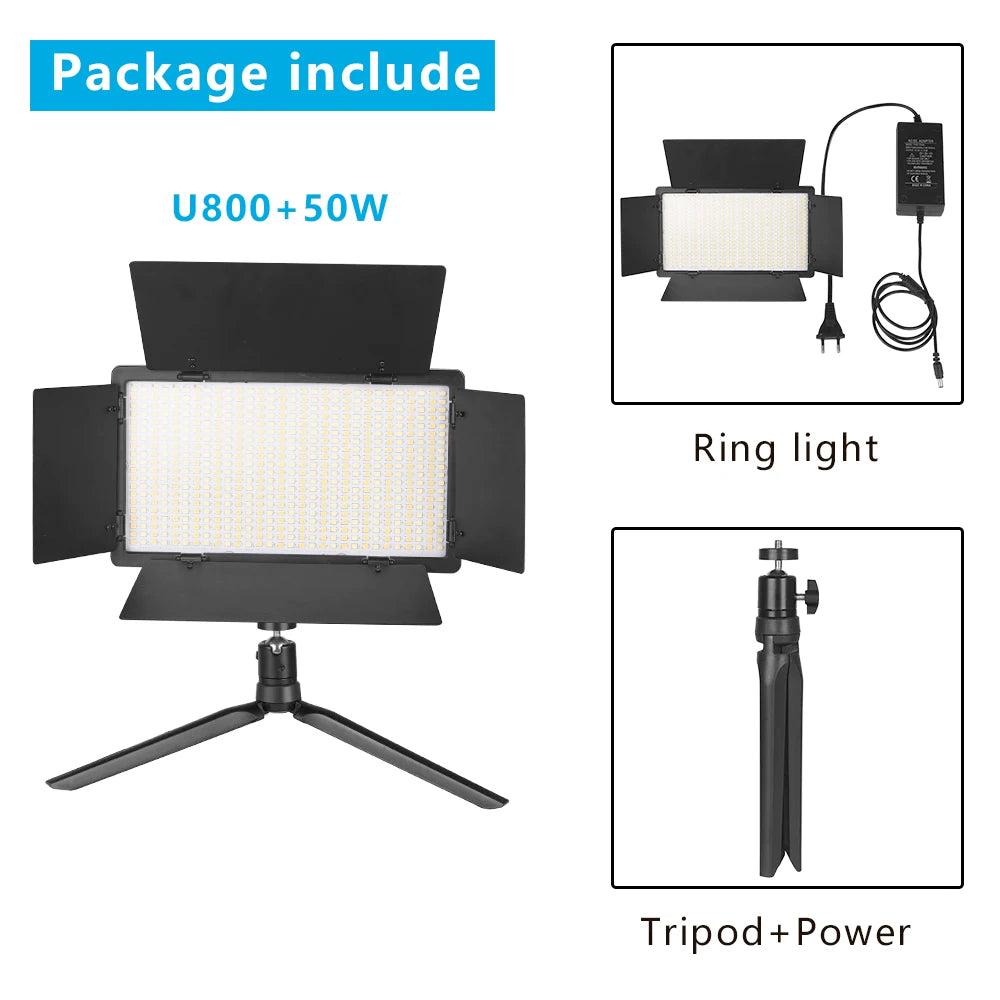 Nagnahz U800 LED Photo Studio Light for Tiktok Youbute Game Live Video Lighting Portable Video Recording Photography Panel Lamp - Afford Today