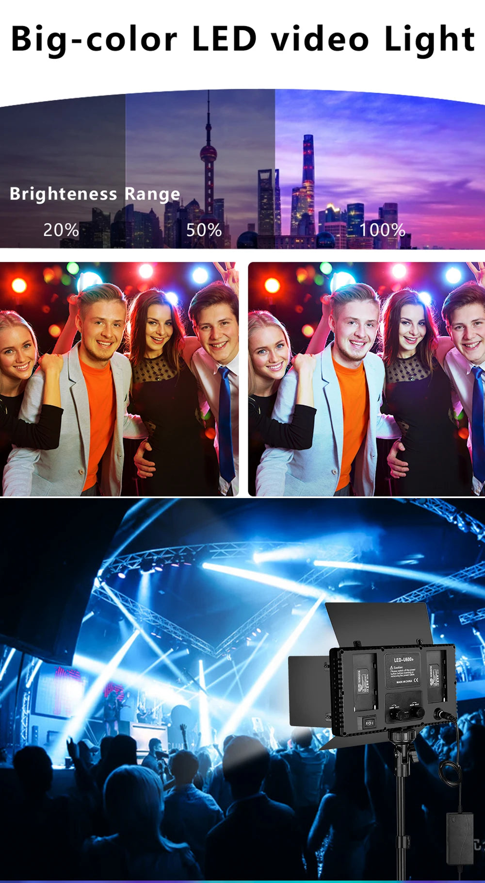 Nagnahz U800 LED Photo Studio Light for Tiktok Youbute Game Live Video Lighting Portable Video Recording Photography Panel Lamp - Afford Today