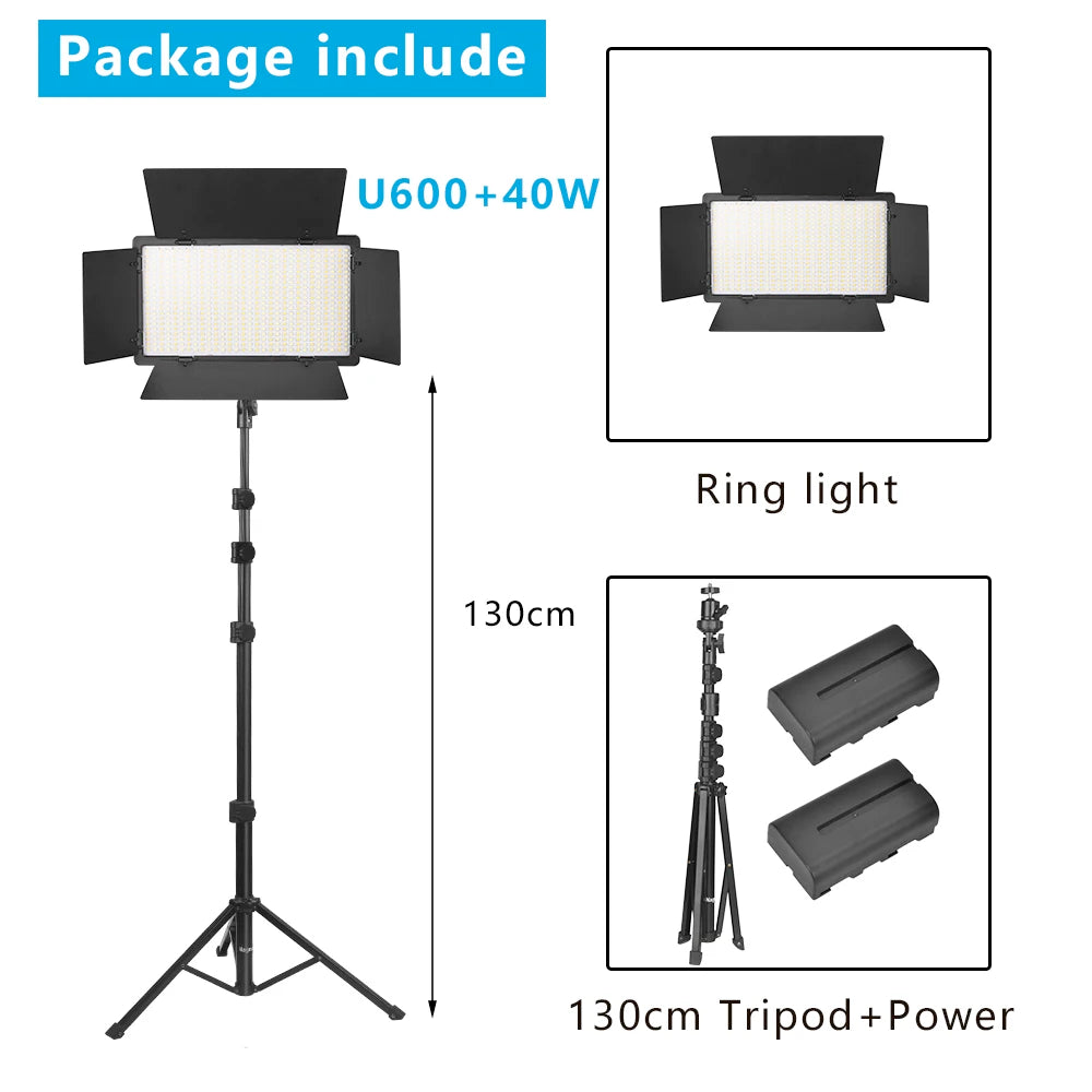 Nagnahz U800 LED Photo Studio Light for Tiktok Youbute Game Live Video Lighting Portable Video Recording Photography Panel Lamp - Afford Today