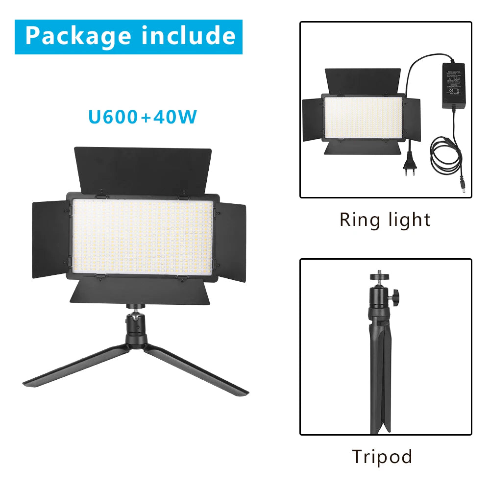 Nagnahz U800 LED Photo Studio Light for Tiktok Youbute Game Live Video Lighting Portable Video Recording Photography Panel Lamp - Afford Today