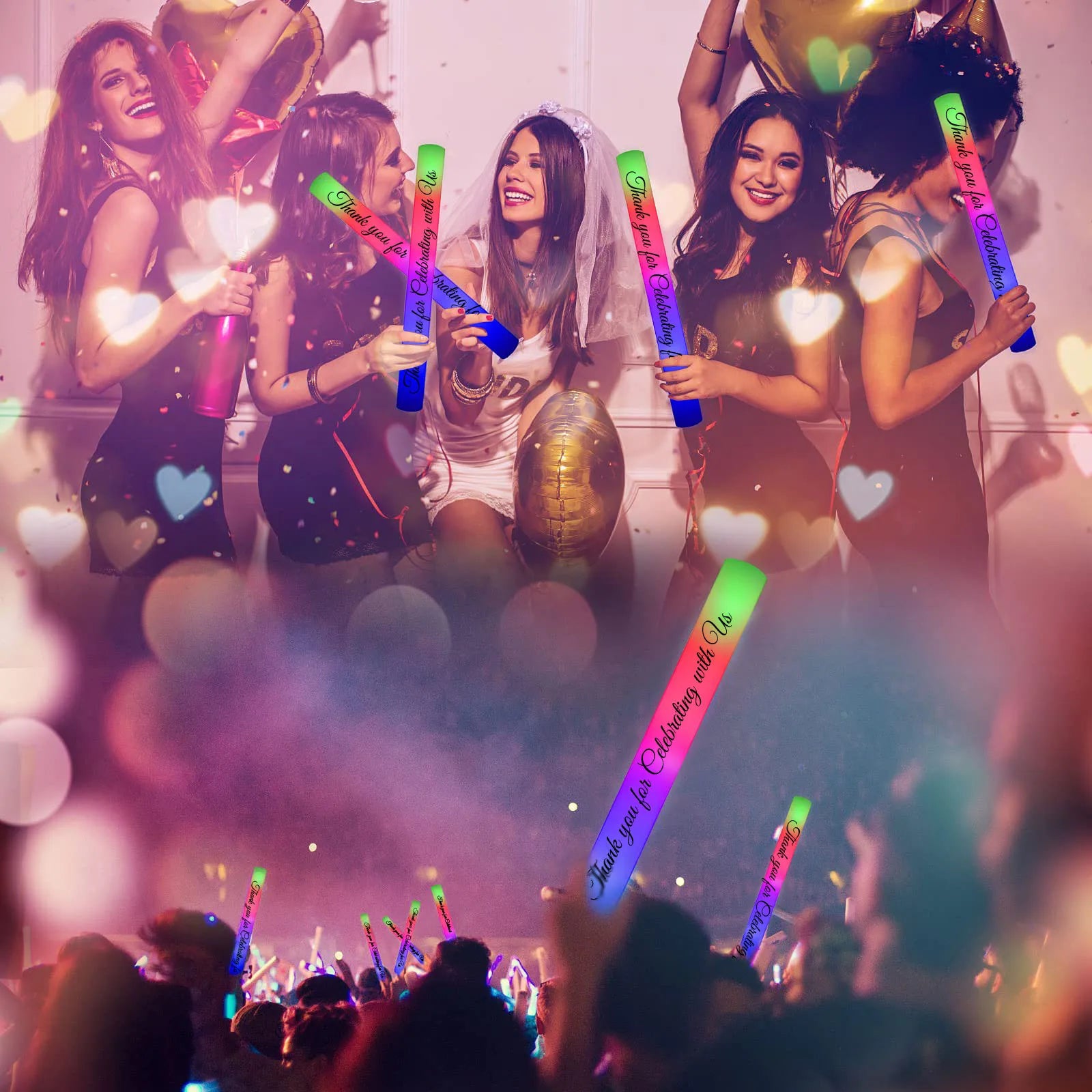 50-200Pcs Led Foam Wedding Glow Sticks - Afford Today