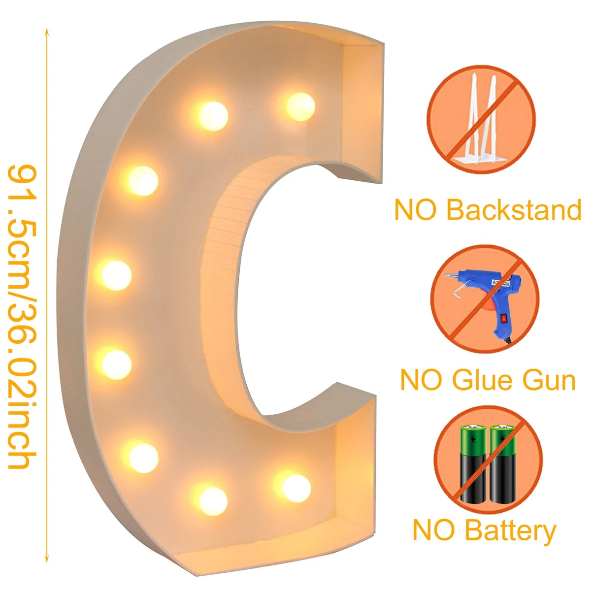 91.5CM Giant Letter Led Light Frame Box