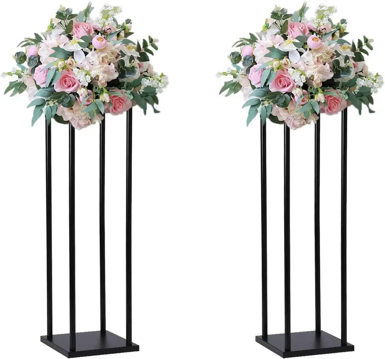Matte Black Wedding Flower Stand, Metal Vase Column Pillar, Centerpiece for Event Party, Reception Table Decoration, 10Pcs - Afford Today