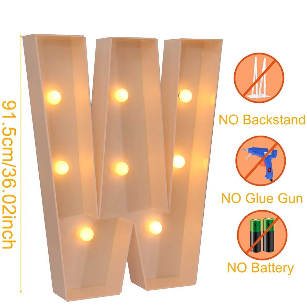 91.5CM Giant Letter Led Light Frame Box