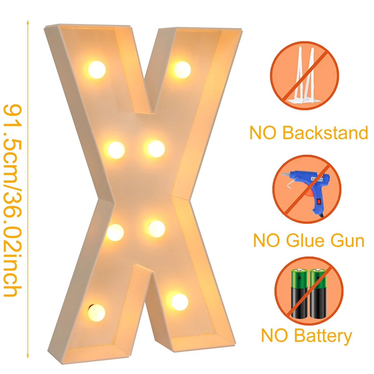 91.5CM Giant Letter Led Light Frame Box