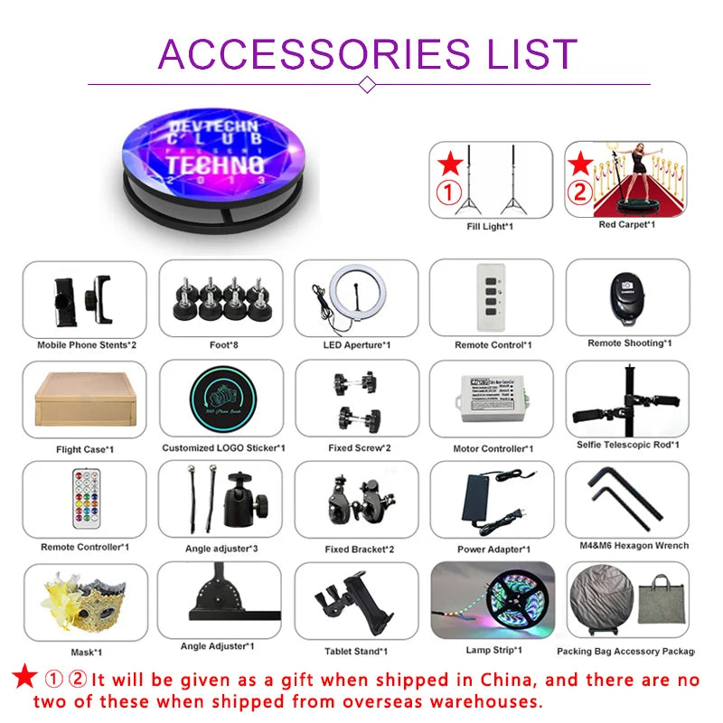 MWE360 Photo Booth Insta 360 60cm App Control Machine 24inch with RGB Ring Light Logo Free 360 Video Photo Booth Flight Case - Afford Today