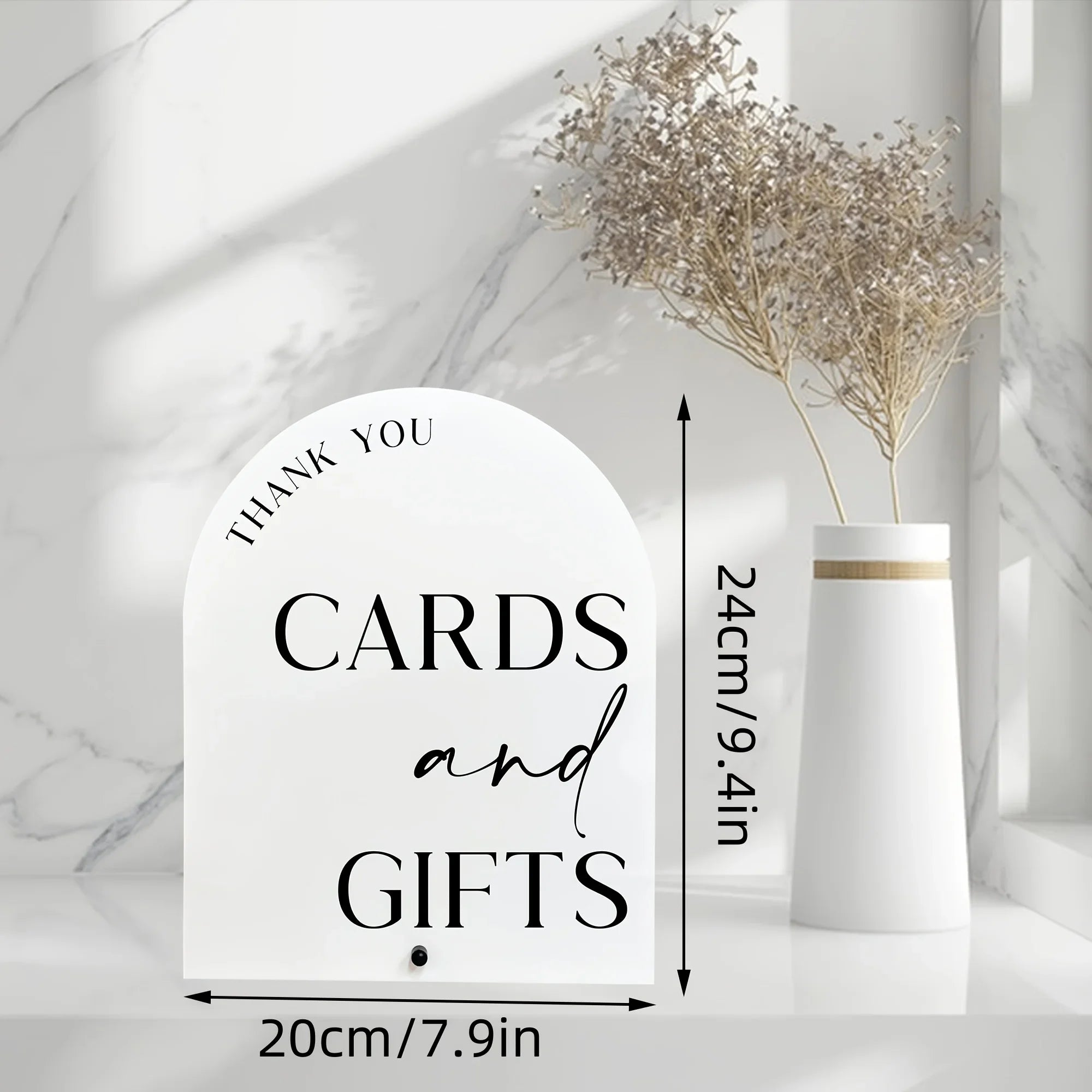 Elegant Acrylic Wedding Cards and Gifts Half Arch Sign - Afford Today