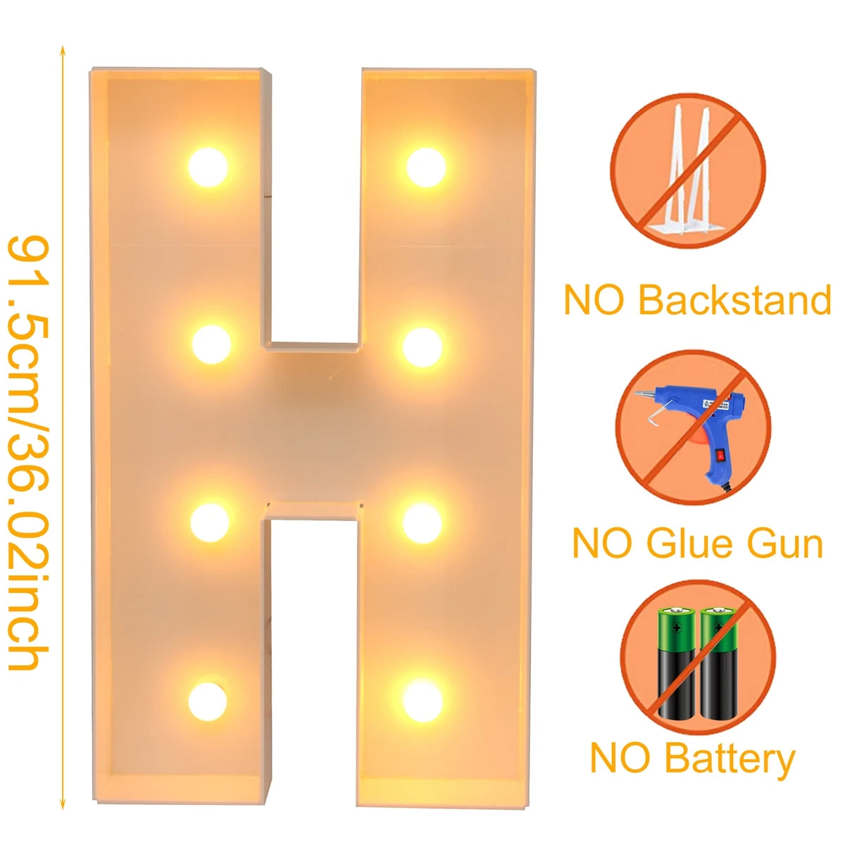 91.5CM Giant Letter Led Light Frame Box