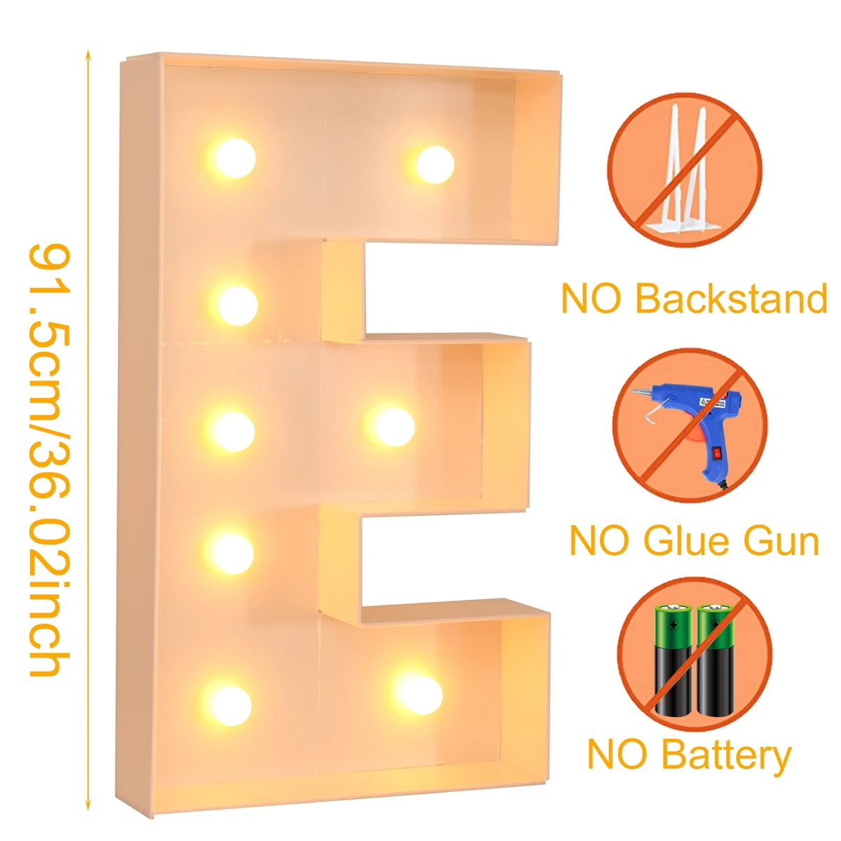 91.5CM Giant Letter Led Light Frame Box