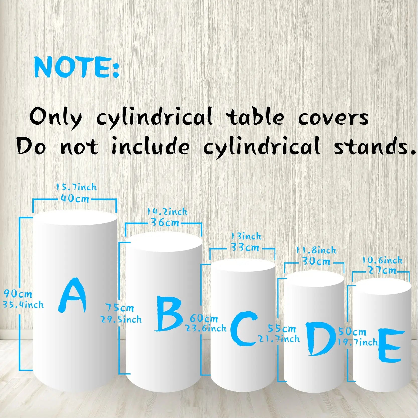 Wood Bark Texture Cylinder Pedestal Covers