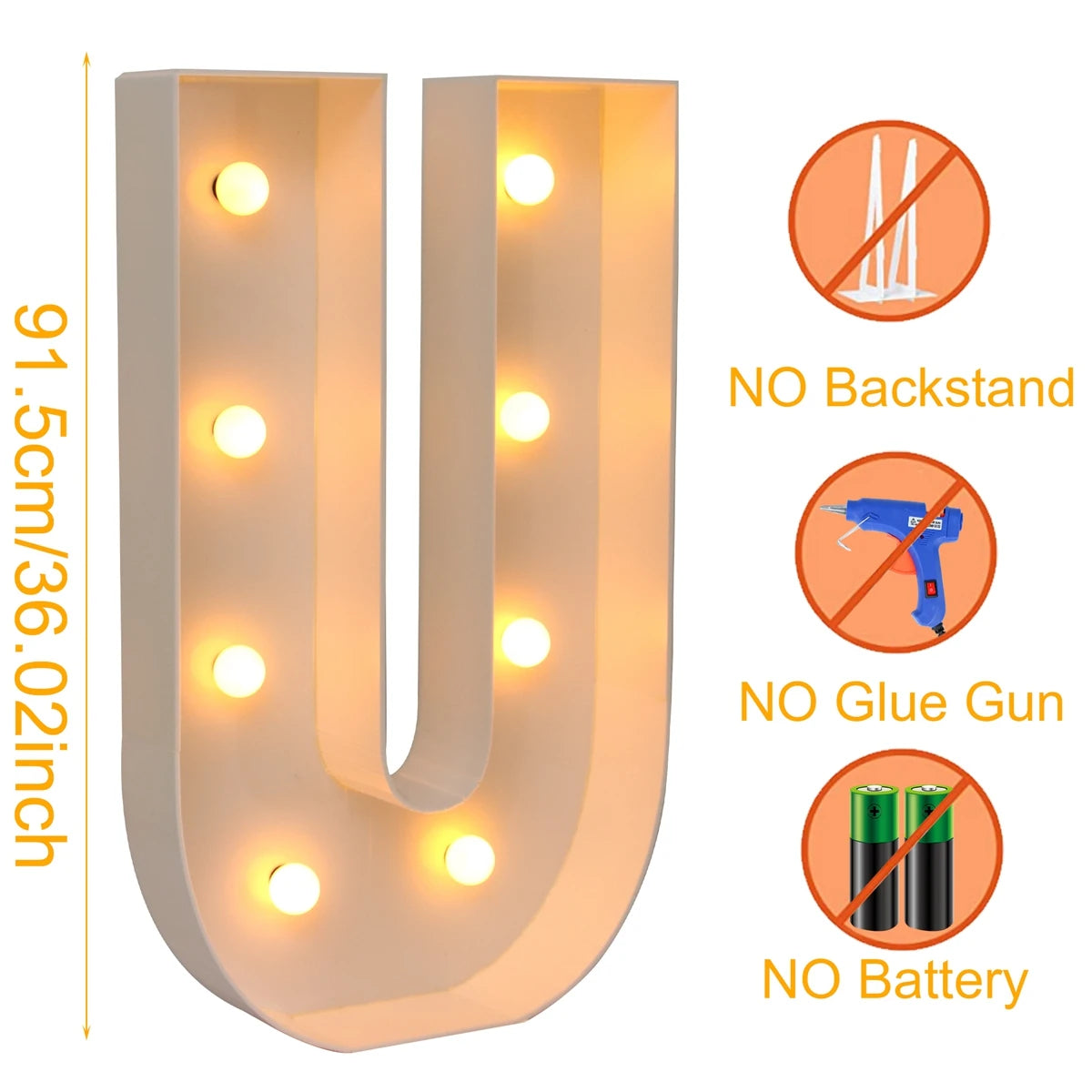 91.5CM Giant Letter Led Light Frame Box