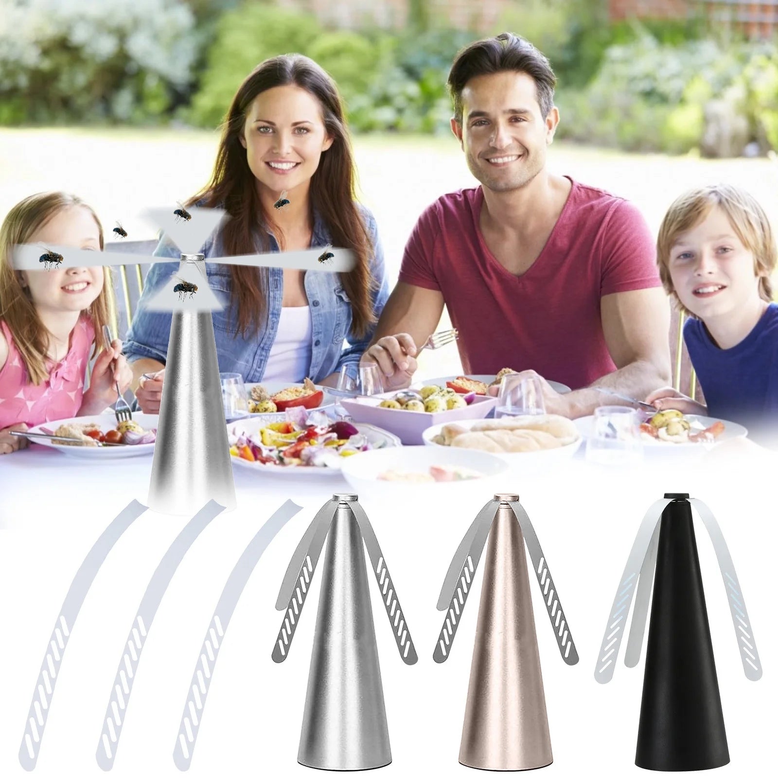 3 Pack Food Fans for Tables, Indoor Outdoor Food Fan, Portable Battery Powered Fan for Home Restaurant Party Picnic Patio (Silver)