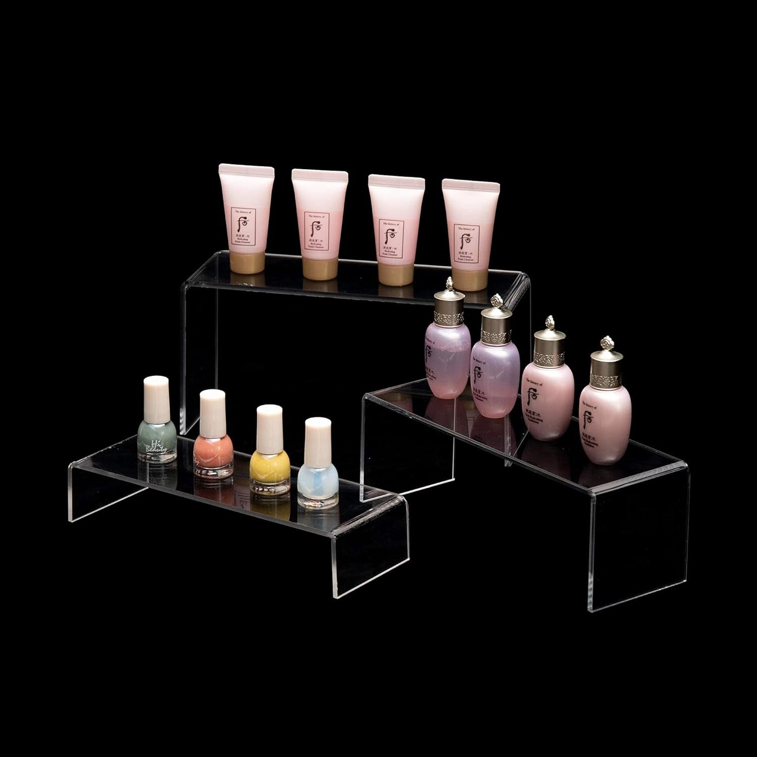 6-Piece Clear Acrylic Display Risers for Shoes, Cupcakes, and Desserts