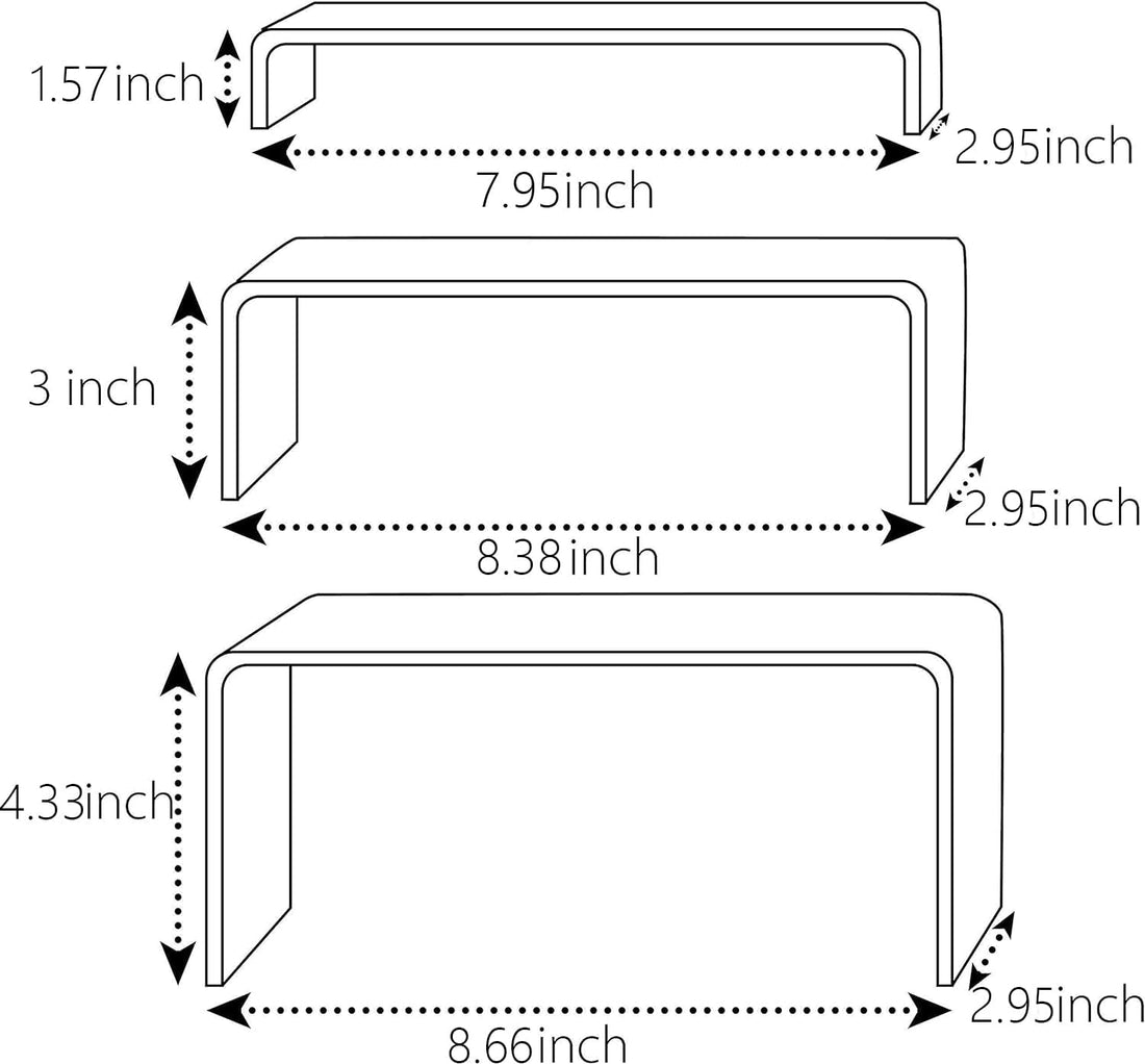 6-Piece Clear Acrylic Display Risers for Shoes, Cupcakes, and Desserts