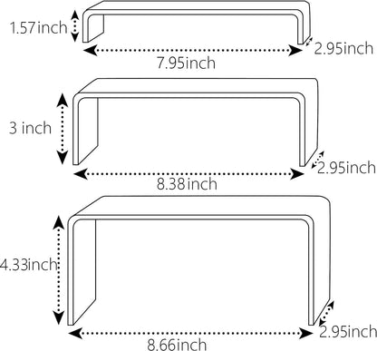 6-Piece Clear Acrylic Display Risers for Shoes, Cupcakes, and Desserts