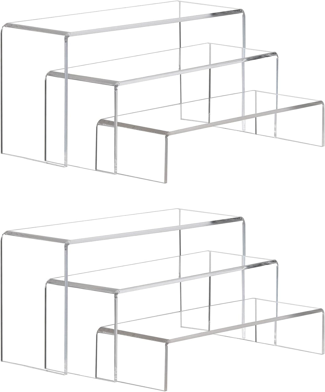 6-Piece Clear Acrylic Display Risers for Shoes, Cupcakes, and Desserts