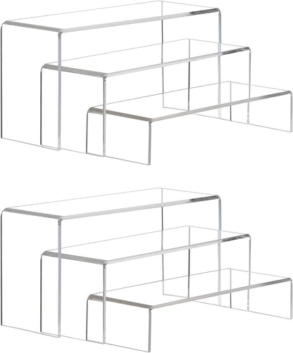 6-Piece Clear Acrylic Display Risers for Shoes, Cupcakes, and Desserts