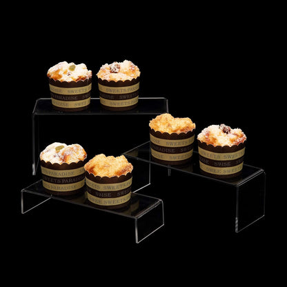 6-Piece Clear Acrylic Display Risers for Shoes, Cupcakes, and Desserts