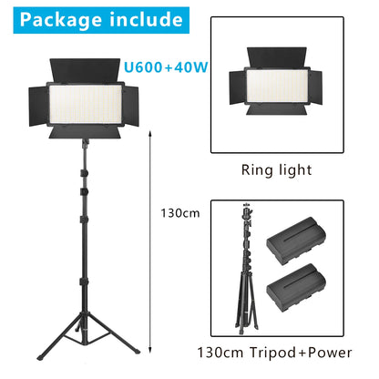 Nagnahz U800 LED Photo Studio Light for Tiktok Youbute Game Live Video Lighting Portable Video Recording Photography Panel Lamp - Afford Today