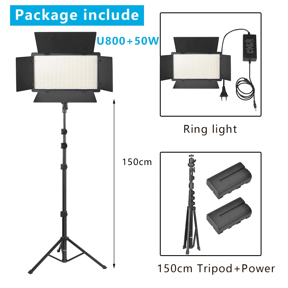 Nagnahz U800 LED Photo Studio Light for Tiktok Youbute Game Live Video Lighting Portable Video Recording Photography Panel Lamp - Afford Today