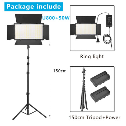 Nagnahz U800 LED Photo Studio Light for Tiktok Youbute Game Live Video Lighting Portable Video Recording Photography Panel Lamp - Afford Today