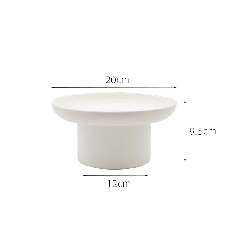 ABS Fruit Plate With Base Solid Pattern Simple Creative Fruit Plate Home Decorative Plate Living Room Coffee Table Candy Plate - Afford Today