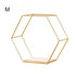 Wooden Board Metal Framed Storage Holder Rack Nordic Wall Mounted Floating Hexagon Shelf Geometric Frame Stand Rack Home Decor - Afford Today