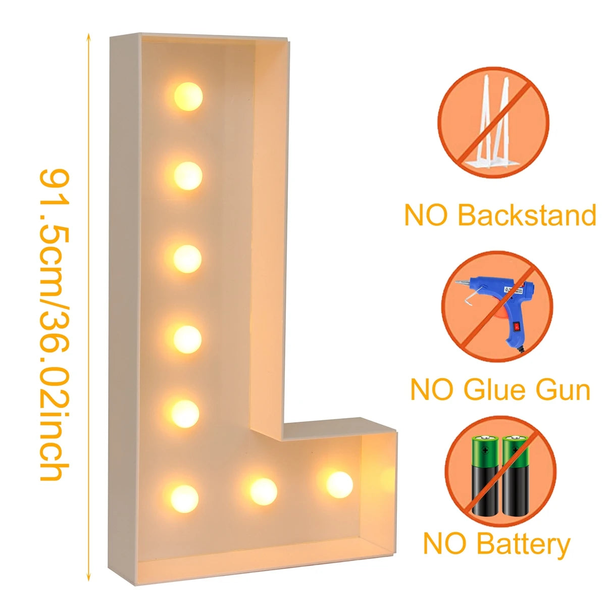 91.5CM Giant Letter Led Light Frame Box