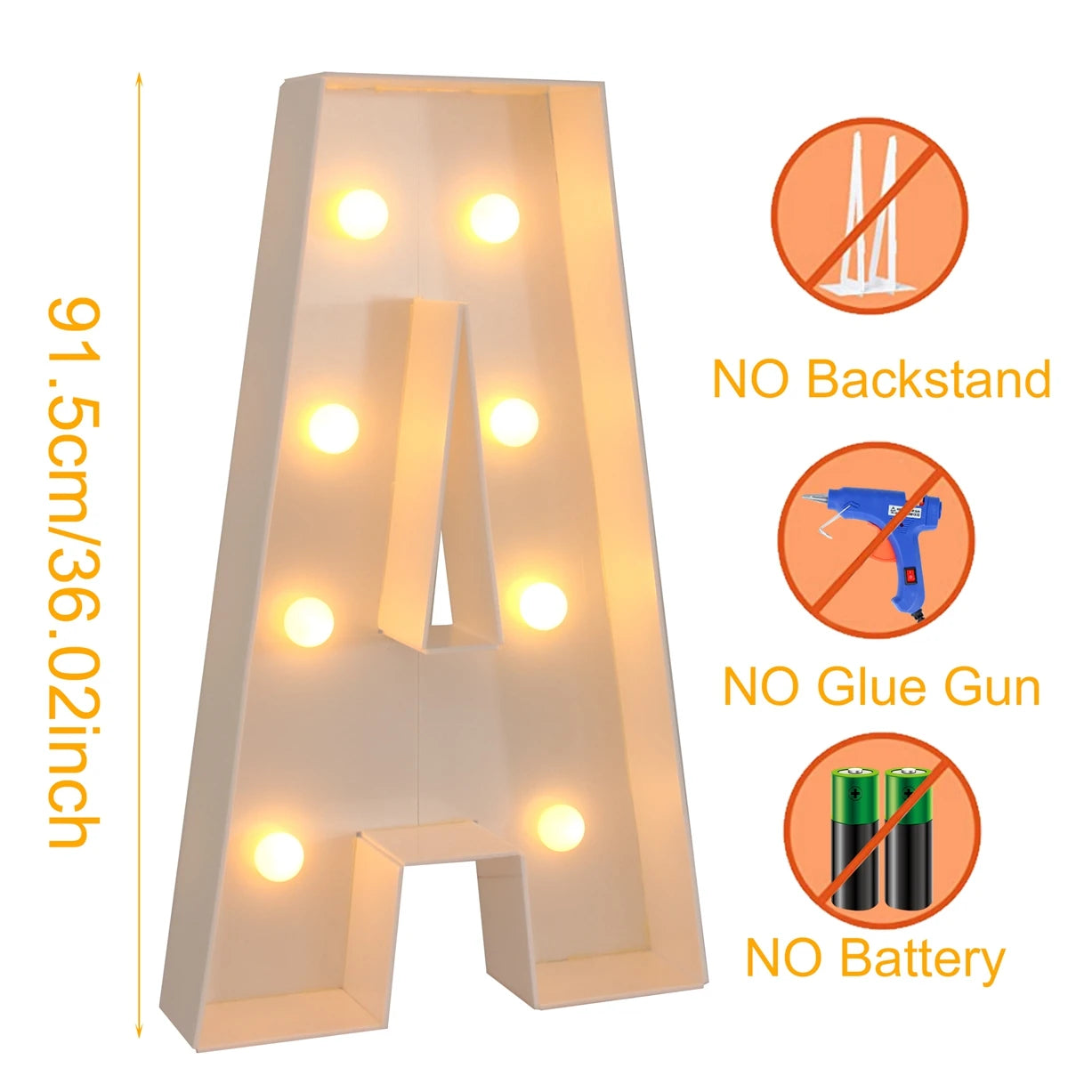 91.5CM Giant Letter Led Light Frame Box