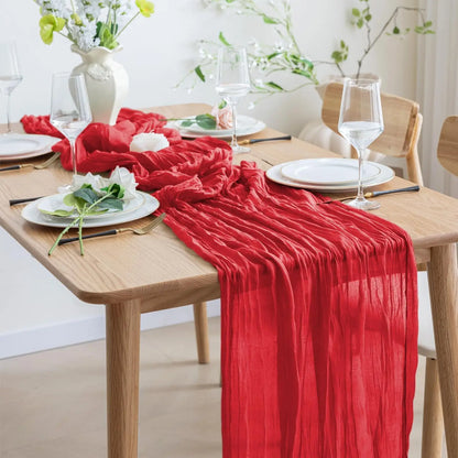 40x270cm Boho Gauze Fabric CheeseCloth Table Runner