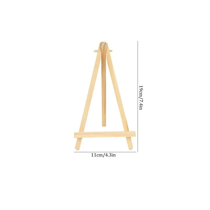 10pcs Wood Mini Easel Frame Desktop Triangle Display Stand