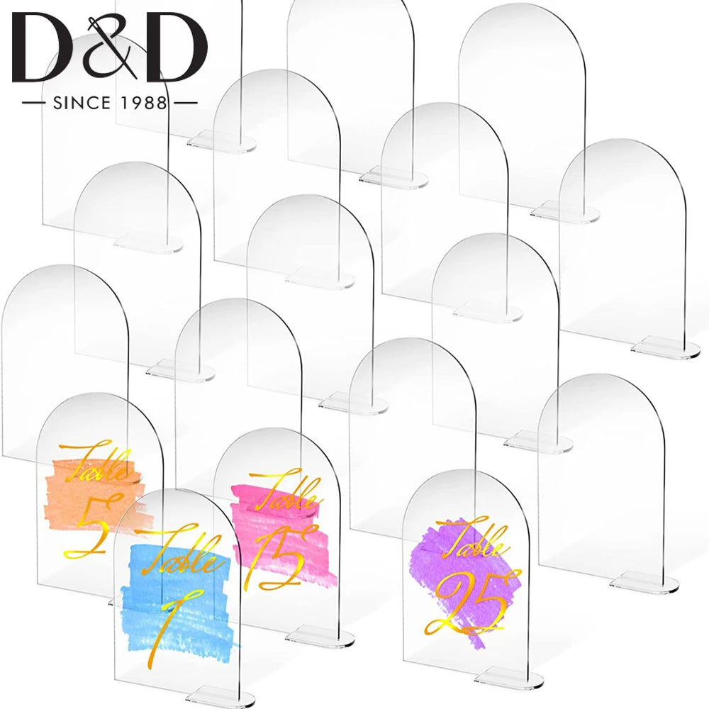 5Pcs/Set Clear Arch Acrylic Sign With Stand