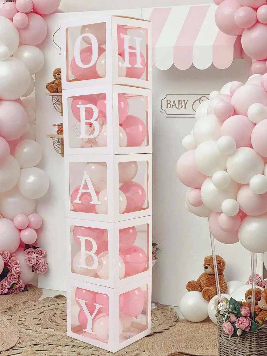 5pc White Balloon Box With 2 Set - Afford Today