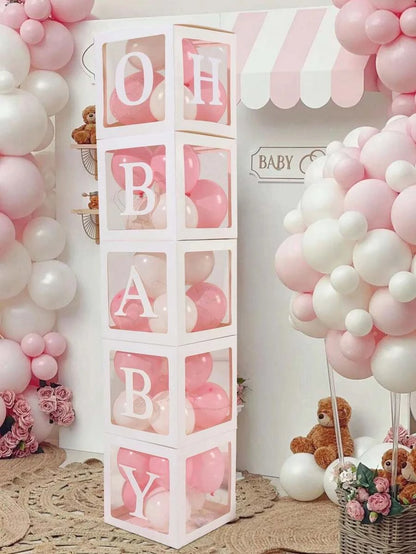 5pc White Balloon Box With 2 Set - Afford Today