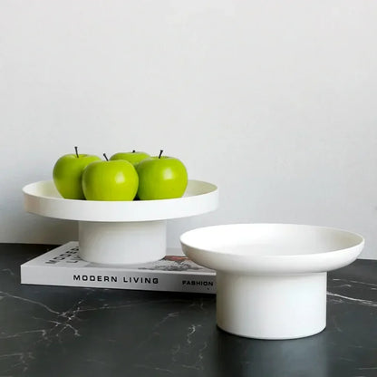 ABS Fruit Plate With Base Solid Pattern Simple Creative Fruit Plate Home Decorative Plate Living Room Coffee Table Candy Plate - Afford Today