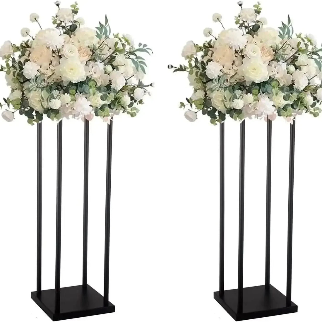 Matte Black Wedding Flower Stand, Metal Vase Column Pillar, Centerpiece for Event Party, Reception Table Decoration, 10Pcs - Afford Today