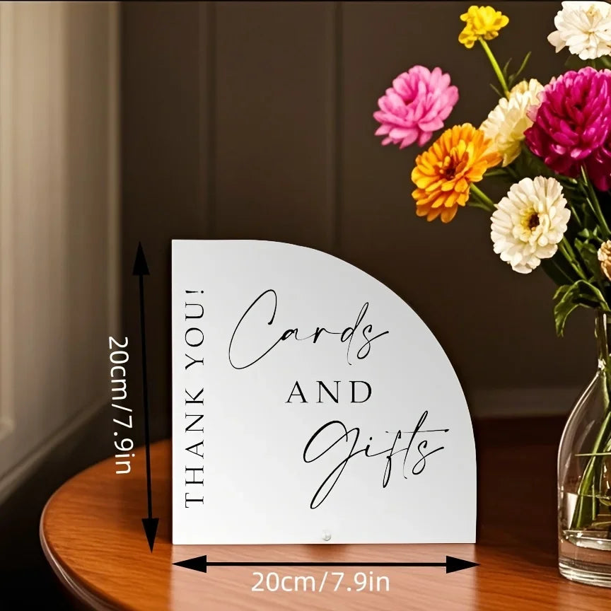 Elegant Acrylic Wedding Cards and Gifts Half Arch Sign - Afford Today