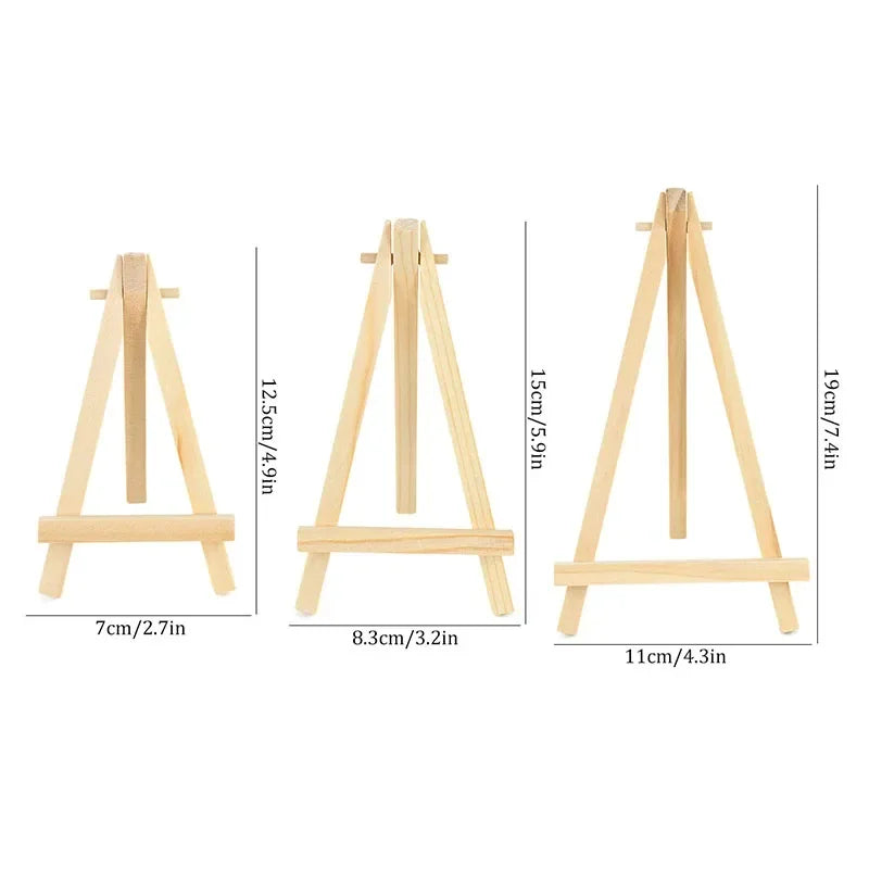 10pcs Wood Mini Easel Frame Desktop Triangle Display Stand