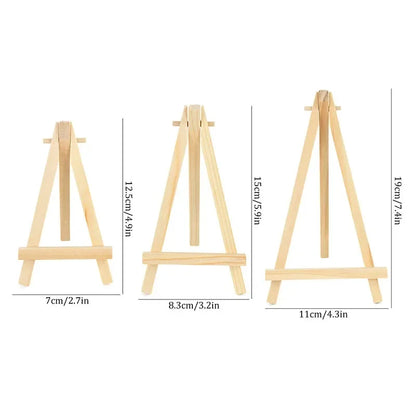 10pcs Wood Mini Easel Frame Desktop Triangle Display Stand