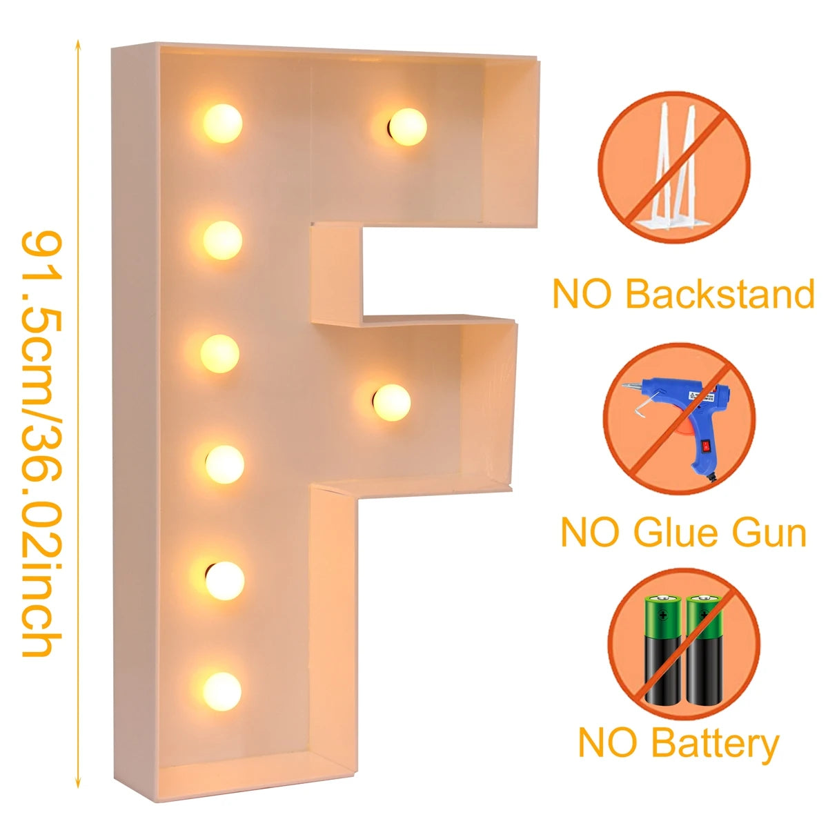 91.5CM Giant Letter Led Light Frame Box