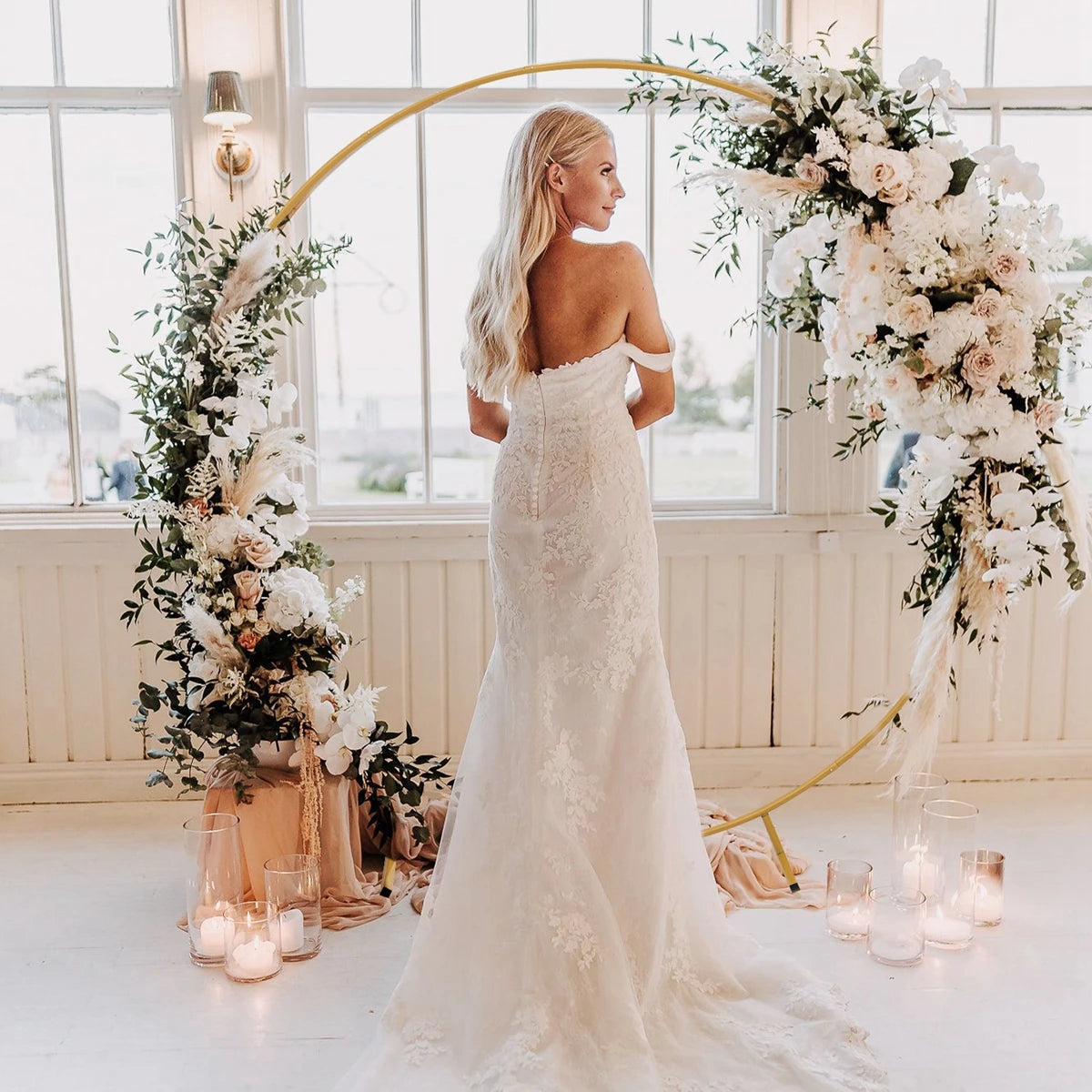 DIY Metal Circle Stand Wedding Arche - Afford Today