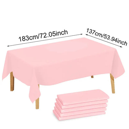 1/5 Pcs Multi Solid Color Disposable Plastic Tablecloth