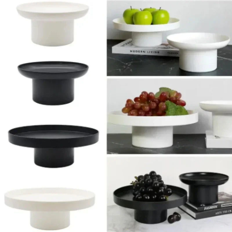 ABS Fruit Plate With Base Solid Pattern Simple Creative Fruit Plate Home Decorative Plate Living Room Coffee Table Candy Plate - Afford Today