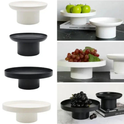 ABS Fruit Plate With Base Solid Pattern Simple Creative Fruit Plate Home Decorative Plate Living Room Coffee Table Candy Plate - Afford Today