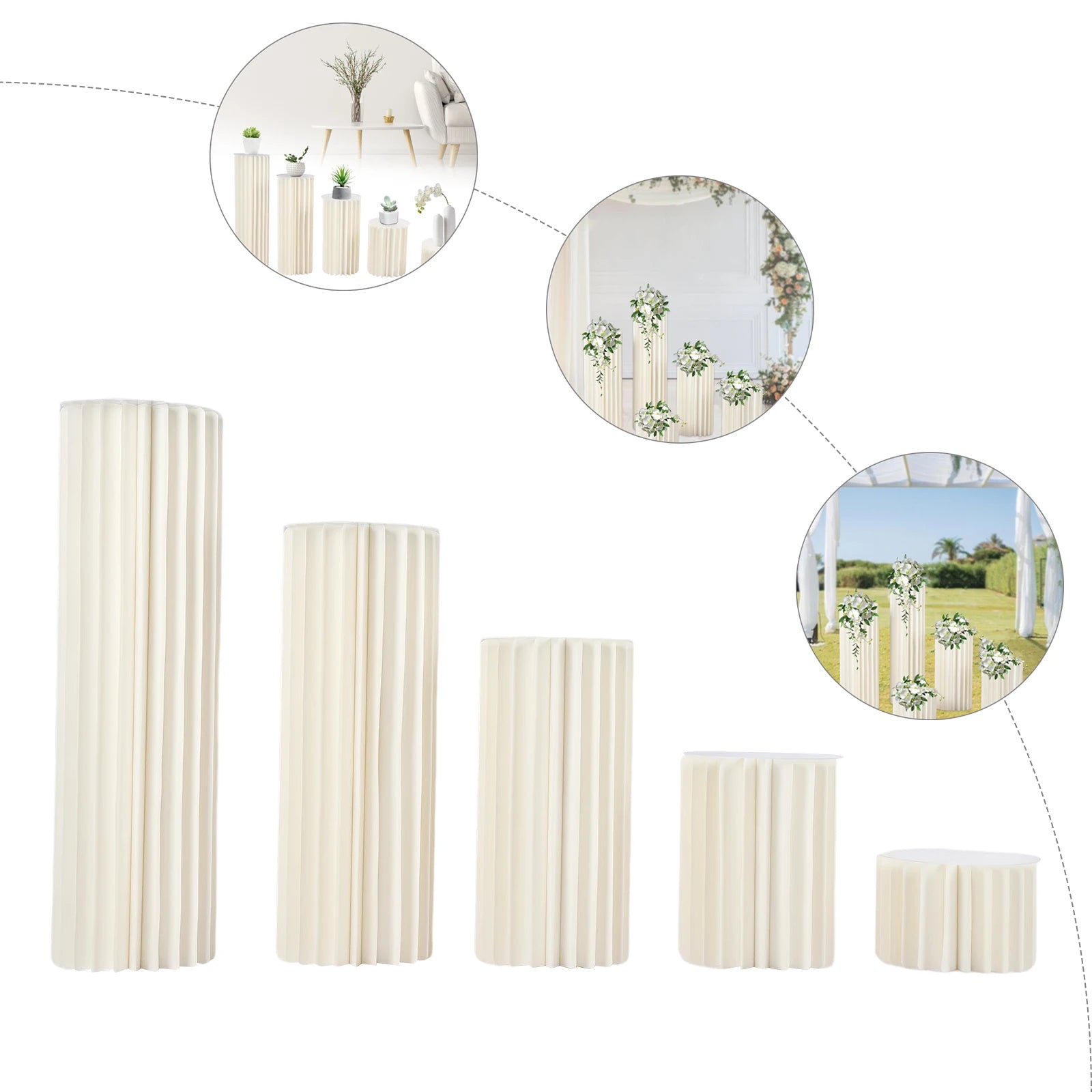 Wedding Centerpieces Cardboard Vases Set