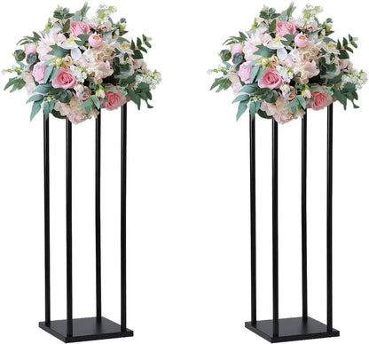 Matte Black Wedding Flower Stand, Metal Vase Column Pillar, Centerpiece for Event Party, Reception Table Decoration, 10Pcs - Afford Today