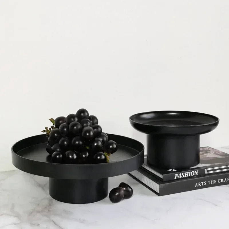 ABS Fruit Plate With Base Solid Pattern Simple Creative Fruit Plate Home Decorative Plate Living Room Coffee Table Candy Plate - Afford Today