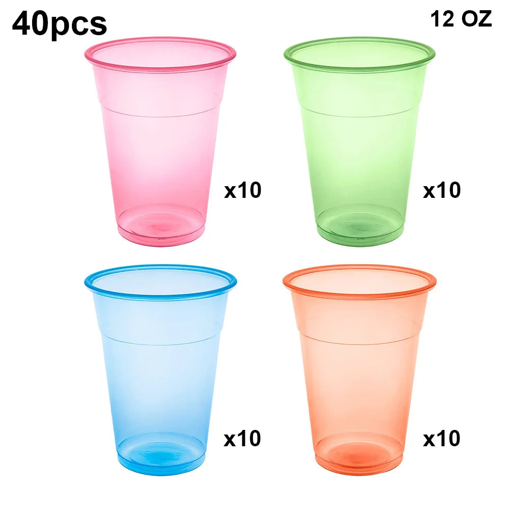 40pcs 12oz Neon Party Cups - Afford Today